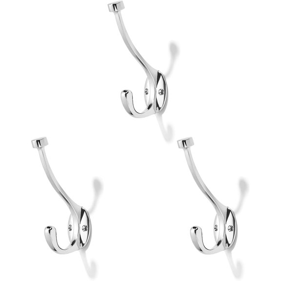 The 3 Pack 5-1/2 inch Polished Chrome mudroom Hooks are Suitable for Overcoats/Hats/Keys/Bags/Bathrobes, Towel Robe Hooks are Suitable for Both Household and Commercial uses