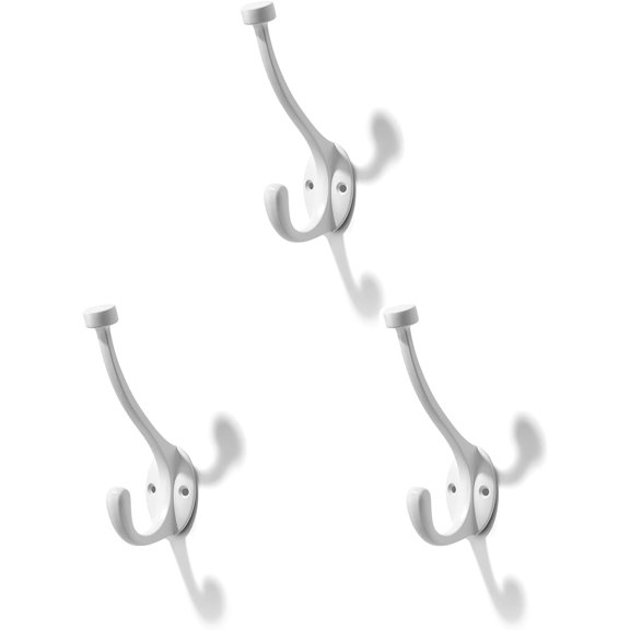 The 3 Pack 5-1/2 inch White mudroom Hooks are Suitable for Overcoats/Hats/Keys/Bags/Bathrobes, Towel Robe Hooks are Suitable for Both Household and Commercial uses