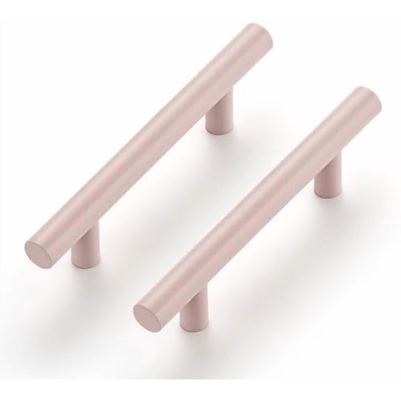 3 Pack | 5 Inch Cabinet Pulls Pink Stainless Steel Kitchen Drawer Pulls Cabinet Handles 5 InchLength, 3 Inch Hole Center