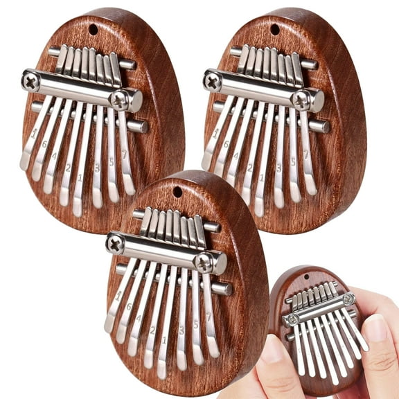 3 Pack/ 5 Pack Mini Kalimba Thumb Piano 8 Keys, Wooden Finger Thumb Piano, Kalimba Instruments Gifts, Exquisite Marimba Musical Accessory,Piano Music Lover Birthday Mothers Day Gifts