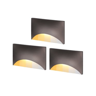 3 Pack 5CCT 120V LED Step Lights, Dimmable Stair Lights IP65 Waterproof, Aluminum Shell, Anti-Glare, CRI90, Oil Rubbed Bronze