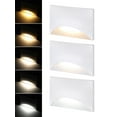 thumbnail image 1 of 3 Pack 5CCT 120V LED Step Lights, Dimmable Stair Lights Indoor Outdoor IP65 Waterproof, Aluminum Anti-Glare, CRI90, White, 1 of 8