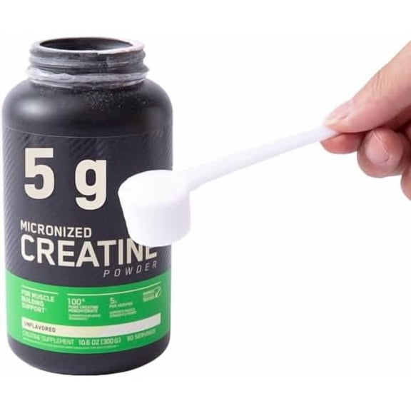 3-Pack 5g White Creatine Scoops: Calibrated measuring spoons for creatine/monohydrate; accurate 5-gram portions, ideal for pre-workout/gym/fitness