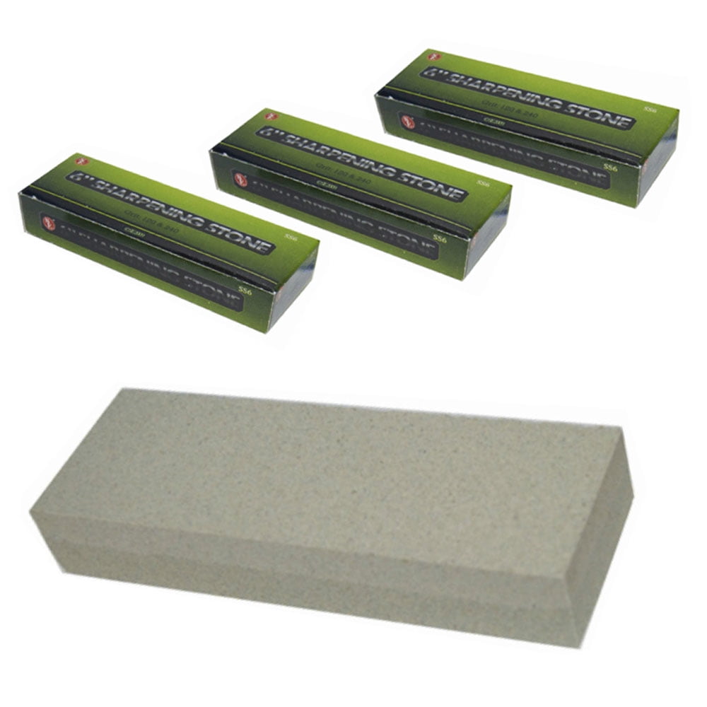 3 Pack 6" Aluminium Oxide Sharpening Stone Dual Hone Grit Knife Blade