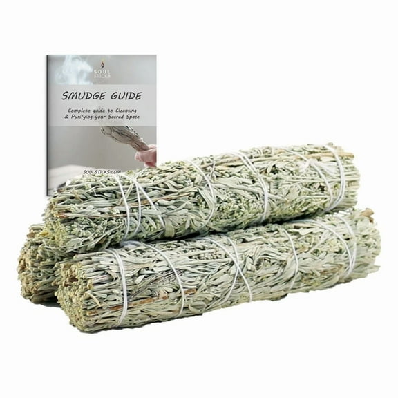 3 Pack | 6 Inch Blue Sage Smudge Stick For Home Cleansing Negative Energy 6"