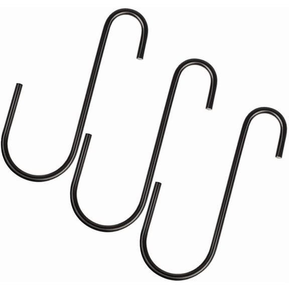 3 Pack 6 Inches Bird Feeder Hook Heavy Duty Big S Hooks Hangers for Kitchen, Office, Wind Chimes, Lanterns, Gardening Tools, Hummingbirds Feeders, Bird House, Lanterns