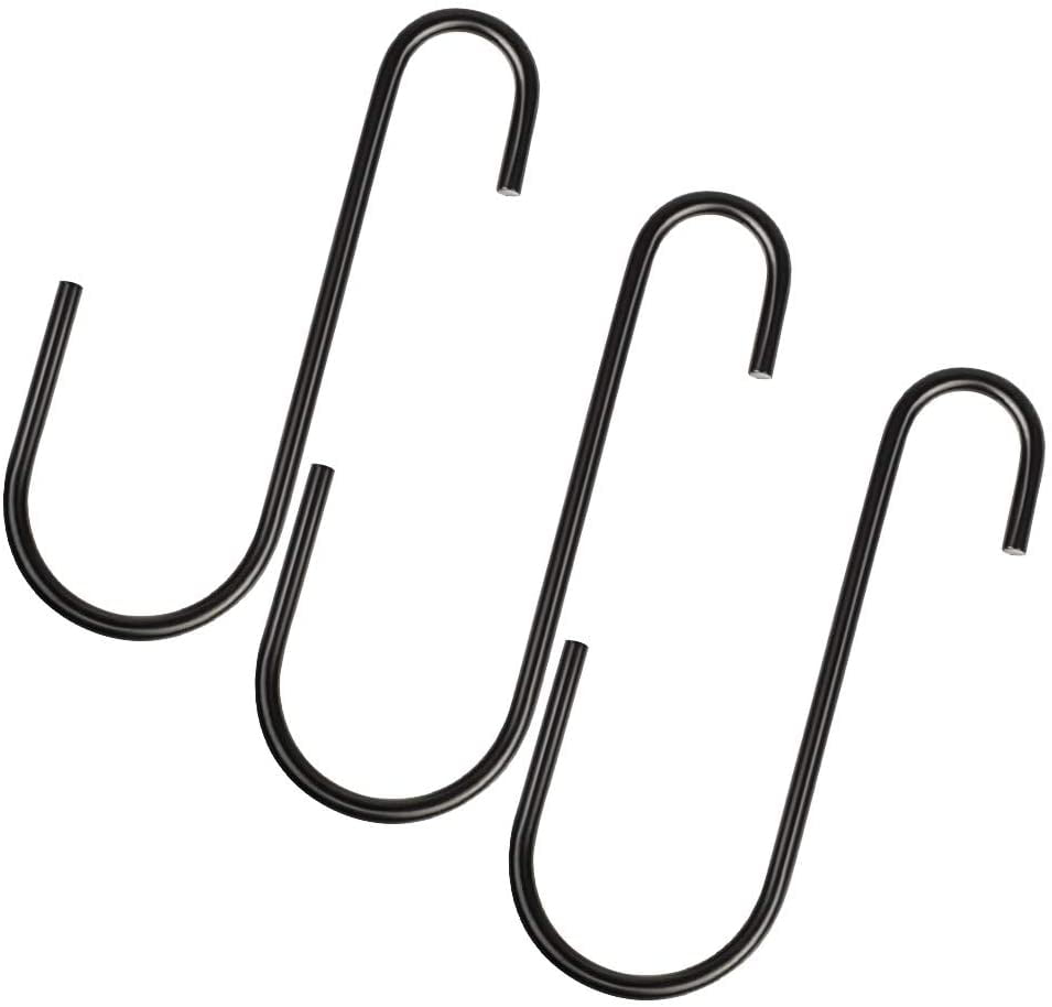 3 Pack 6 Inches Bird Feeder Hook Heavy Duty Big S Hooks Hars for Kitchen, Office, Wind Chs