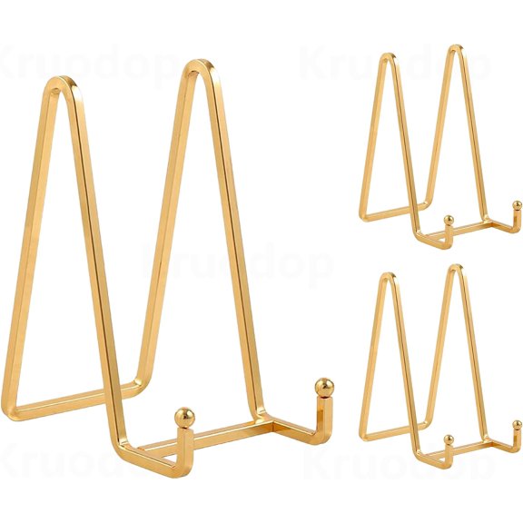3 Pack 6" Metal Square Frame Easel Stands - Multi-Use Tabletop Display for Plates, Photos, Art, Books, Signs | Durable Mini Easels for Home Decor, Office, Studio & Vinyl Records