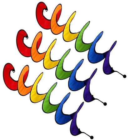 3 Pack 60 Inch Wind Spinners Set Colorful Outdoor Hanging Decor Weatherproof Fabric Swirl Motion