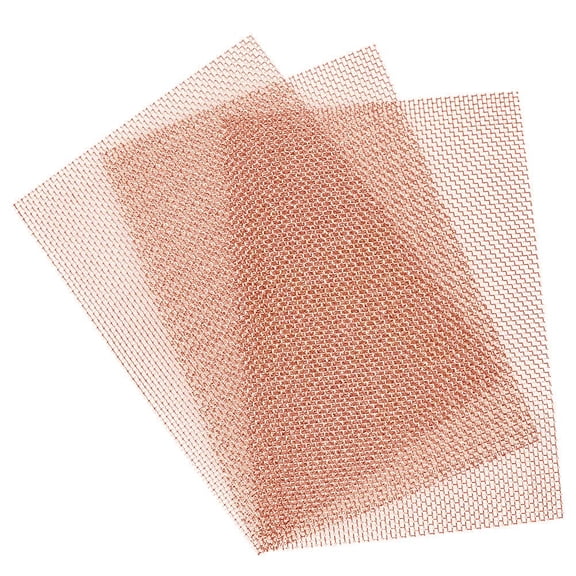 3 Pack 60 Mesh 99.9% Pure Copper Screen Woven Mesh Screen, Copper Mesh Cloth Fine Mesh,5.9x19.68 Inch