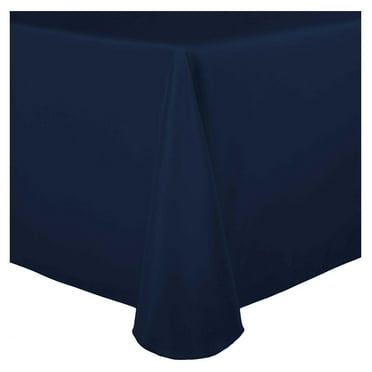 -3 Pack- 60 x 102-Inch Oval Polyester Linen Tablecloth, Midnight Navy Dark Blue