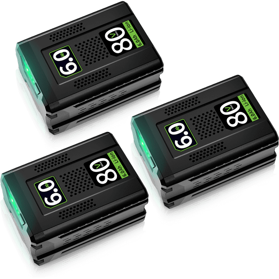 3 Pack 6000mAh Lithium Replacement for Greenworks Battery 80V Compatible with Greenworks 80V Battery Fits for Greenworks Battery GBA80400 GBA80250 GBA80200 GBA80500 with LED Light