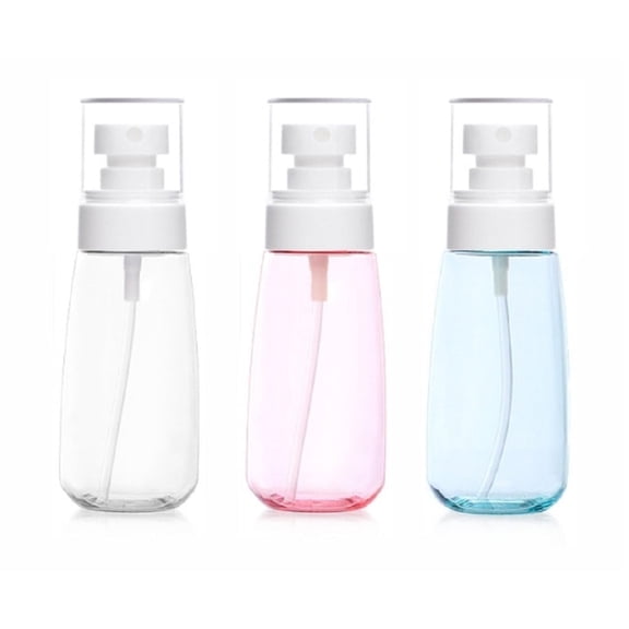3 Pack 60 ml Refillable Spray Bottles, Transparent Empty Travel Mist Bottles, TIKA