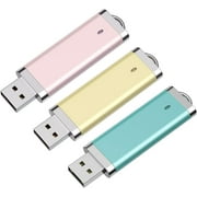 3 Pack 64GB Flash Drive TOPESEL USB 2.0 Thumb Drive Flash Drives Pack Photo Memory Stick Pen Drive Pink Yellow Blue