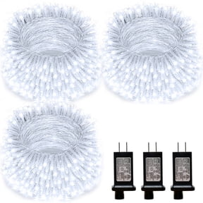 3 Pack 66ft Christmas Mini Lights, 200 LED Transparent Wire Starry String Lights, Plug-in Fairy Lights with 11 Lighting Modes, White, for Christmas Tree, Wedding & Party Decoration