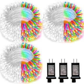 3 Pack 66ft Mini Lights, 200 LED Transparent Wire Starry String Lights, Plug-in Fairy Lights with 11 Lighting Modes, White & Multicolor, for Festival, Wedding & Party Decoration