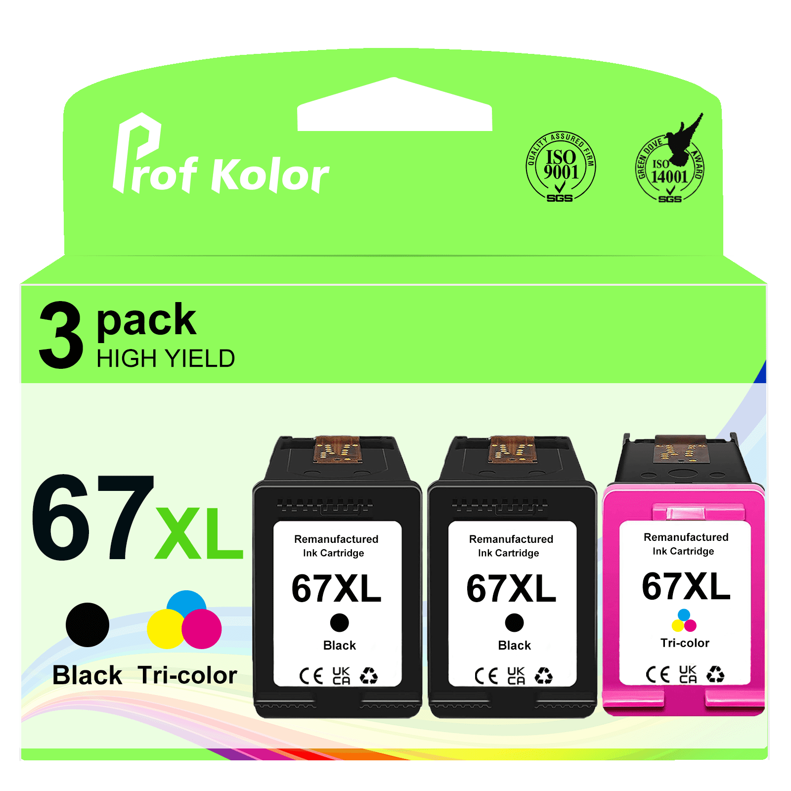 3Pack 67xl 67 Ink Cartridges for HP 67 Ink Cartridges Printer Ink HP