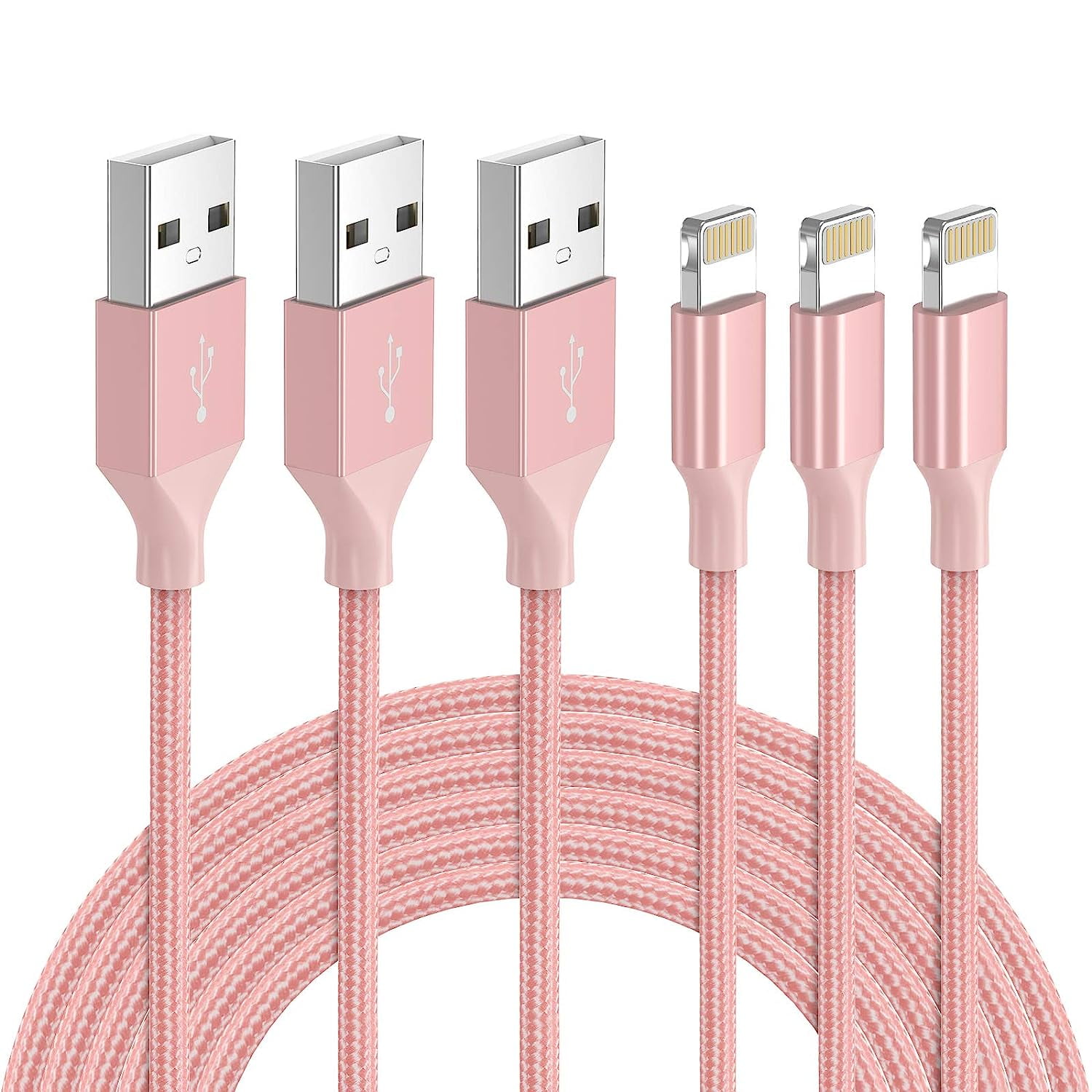 3 Pack 6FT iPhone Lightning Cable Quntis Nylon Braided iPhone Charger