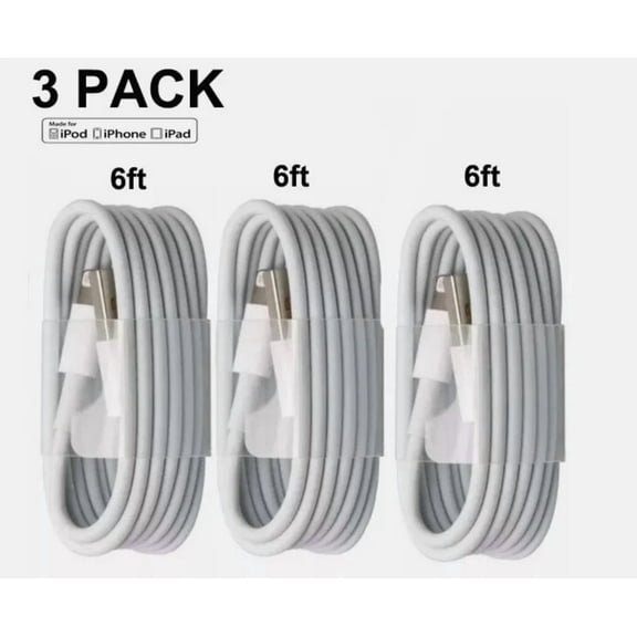 3-Pack 6Ft Usb Data Charger Cables Cords For I Phone 5 6 7 8 X 11 12 13 14 Max