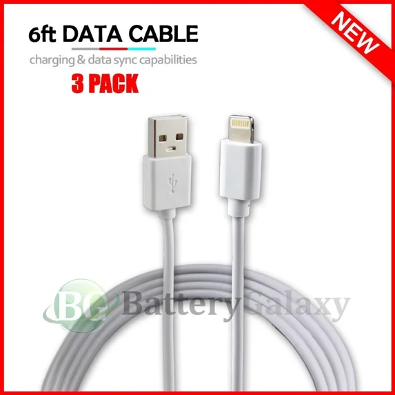 3-Pack 6Ft Usb Data Charger Cables Cords For I Phone 5 6 7 8 X 11 12 13 14 Plus