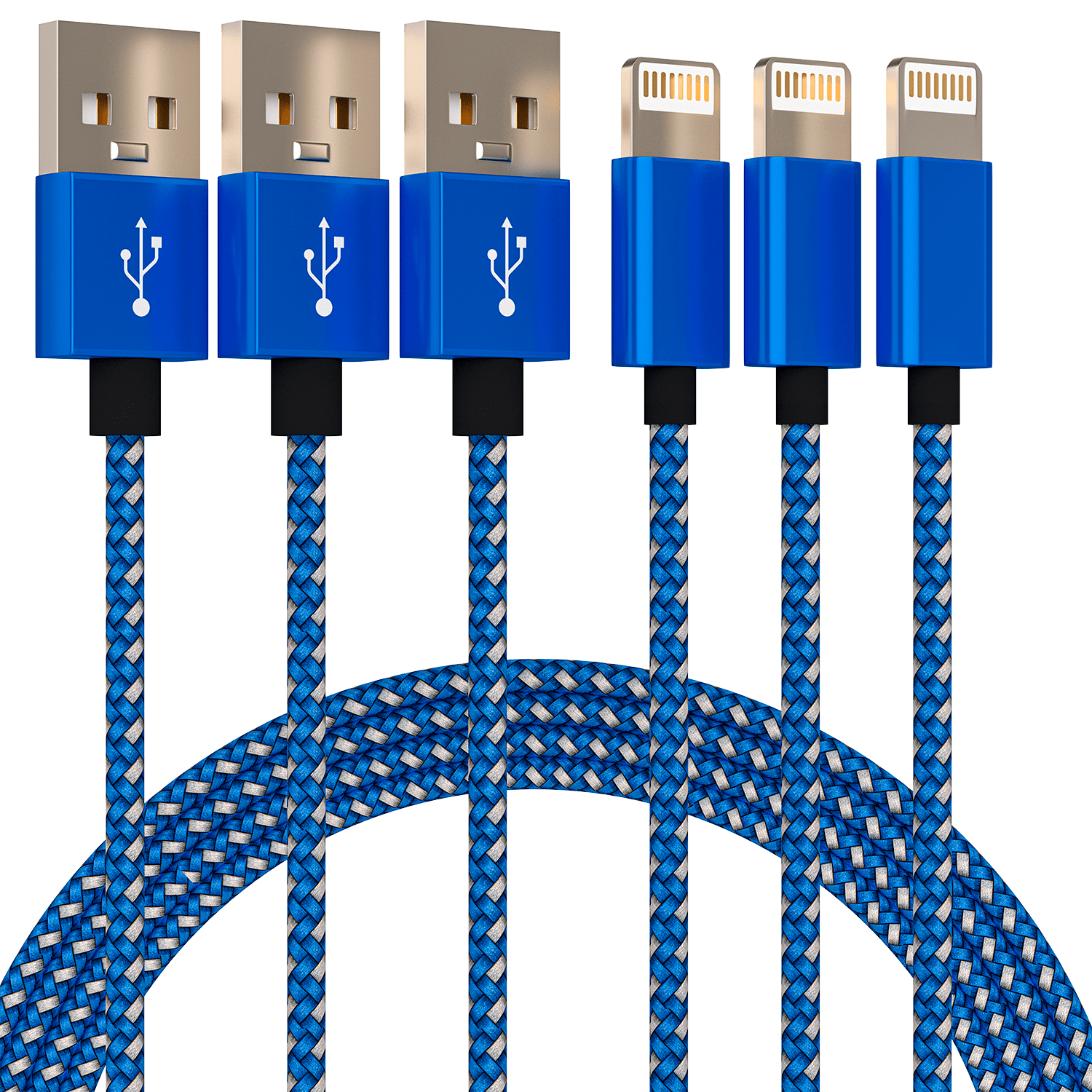 [3 Pack] 6ft Long MFI Certified Phone Charger Cable HeavyDuty