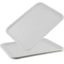 3 Pack 7" x 10" Plastic Serving Tray, Rectangular Serving Platters and Trays Cafeteria Trays Food Serving Trays, Large Lunch Trays for Serving Food Home Restaurant Dinning Room Organization, White