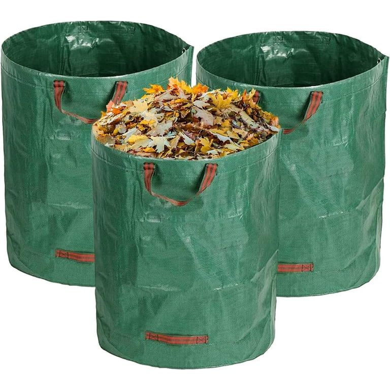 3 Pack 72 Gallon Lawn Garden Bags Reusable Extra Large Leaf Bags Yard Waste Bags Paper Waste Management Bagster Recycling Bag Trash Bags