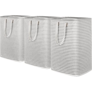 3-Pack 75L Collapsible Laundry Basket with Handles, Large Capacity, Waterproof Freestanding Laundry Hamper, Tall Clothes Hamper for Storage in Dorm, Home, Camping