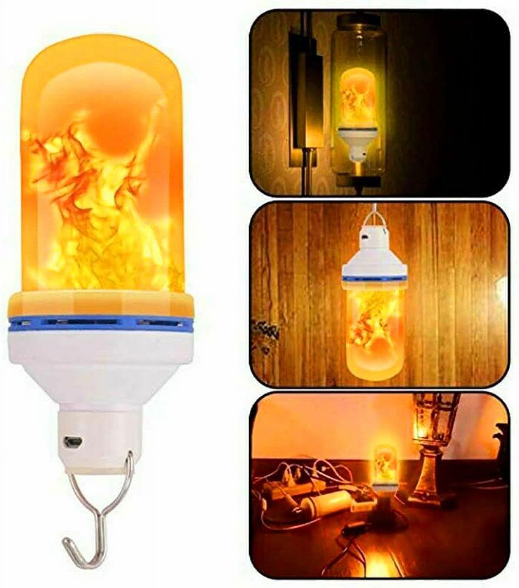 Lampe LED Effet Flamme - Veilleuse Rechargeable USB - Ambiance Chaleureuse Pour Chambre, Salon, Fête