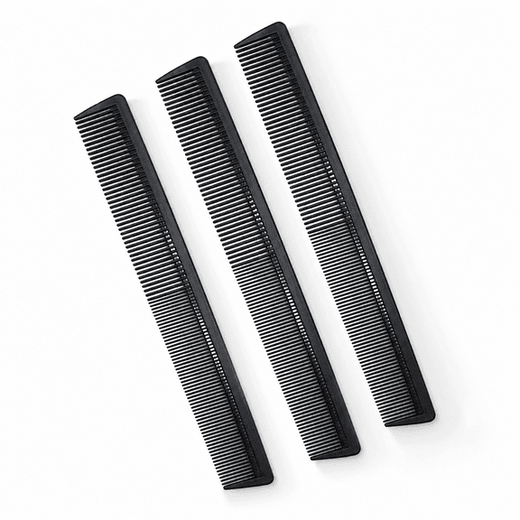 3 Pack 8.15" Carbon Fiber Cutting Styling Barber Comb for All Hair Types