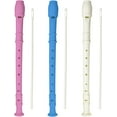 thumbnail image 1 of 3 Pack 8 Hole Soprano Recorders Descant Flute With Cleaning Rod German Style for Chrildren Kids Beginner Graduation or Back to School Gift (blue, pink, white), 1 of 5