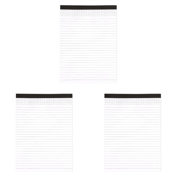 3-Pack 8x11 Inch Lined Notepads, 25 Sheets per Pad, Wide Ruled Writing Paper Pads for Business, Office, and Note-Taking