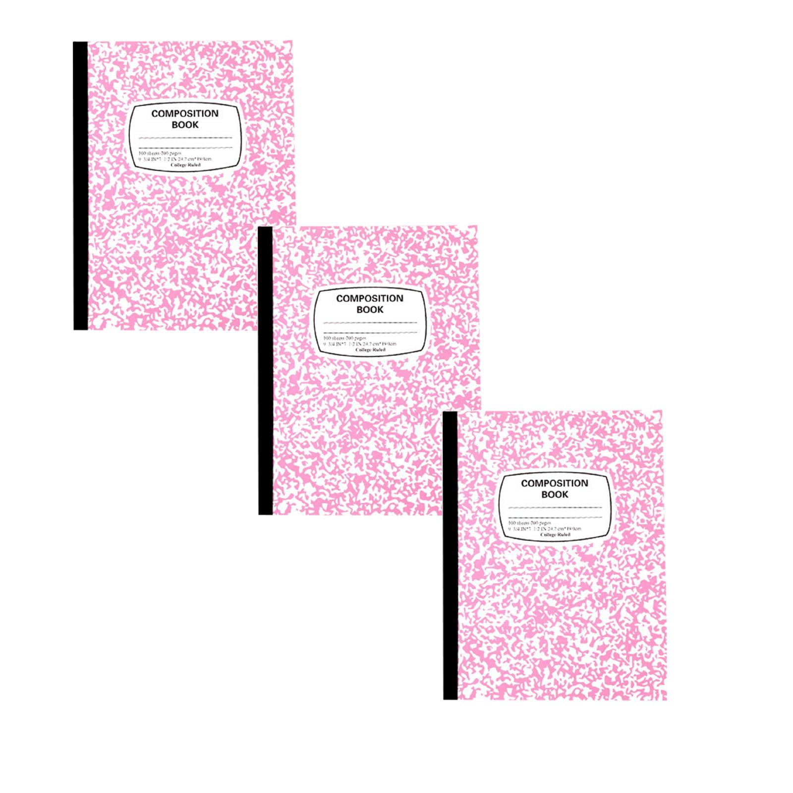 3 Pack 9.7 x 7.4 in Composition Notebook Wide Ruled, 200 Pages (100 Sheets) Marble Journal Notebook Hard Cover Wide Ruled Notebooks for Aldult College Office Supplies