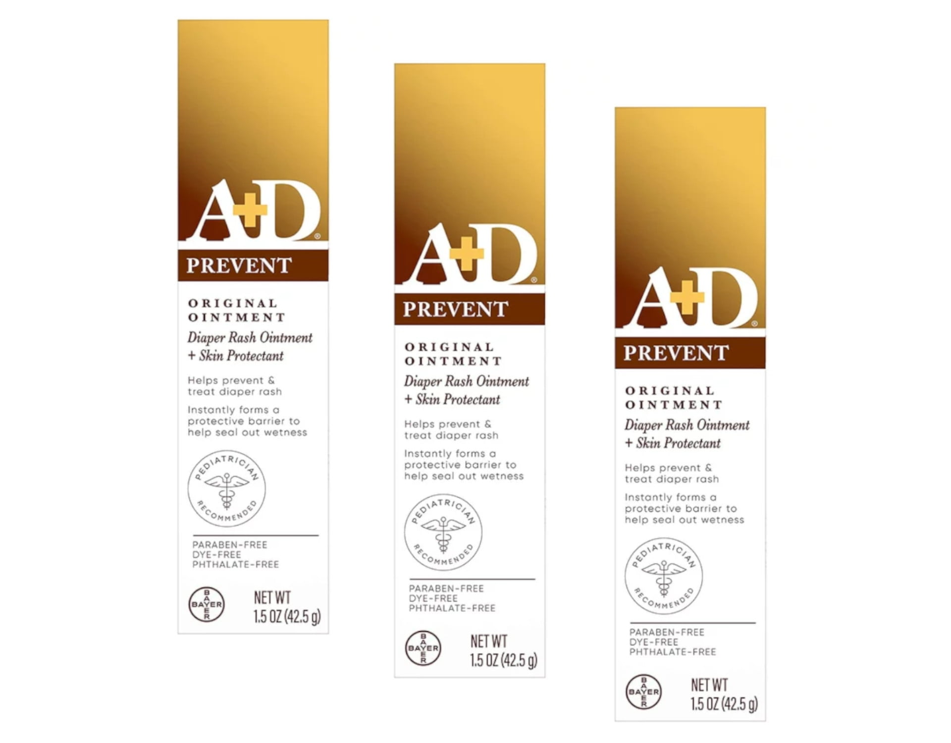 3 Pack A+D Original Ointment Diaper Rash Ointment & Skin Protectant 1.5 Oz Each