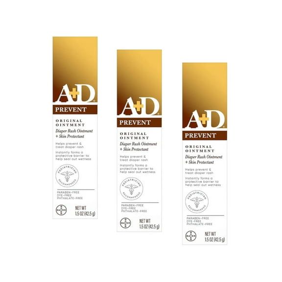 3 Pack A+D Original Ointment Diaper Rash Ointment & Skin Protectant 1.5 Oz Each