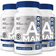 3 Pack A Man   Original AMan Capsules with a Natural Daily Blend for Wellness |Clean, Gentle, Easy-to-Swallow Pills 180 Capsules
