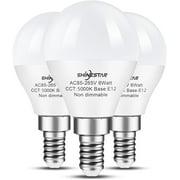3 Pack A15 Ceiling Fan Light Bulbs 60W 5000K Daylight LED E12 Candelabra Small Base Light Bulbs, Non-Dimmable