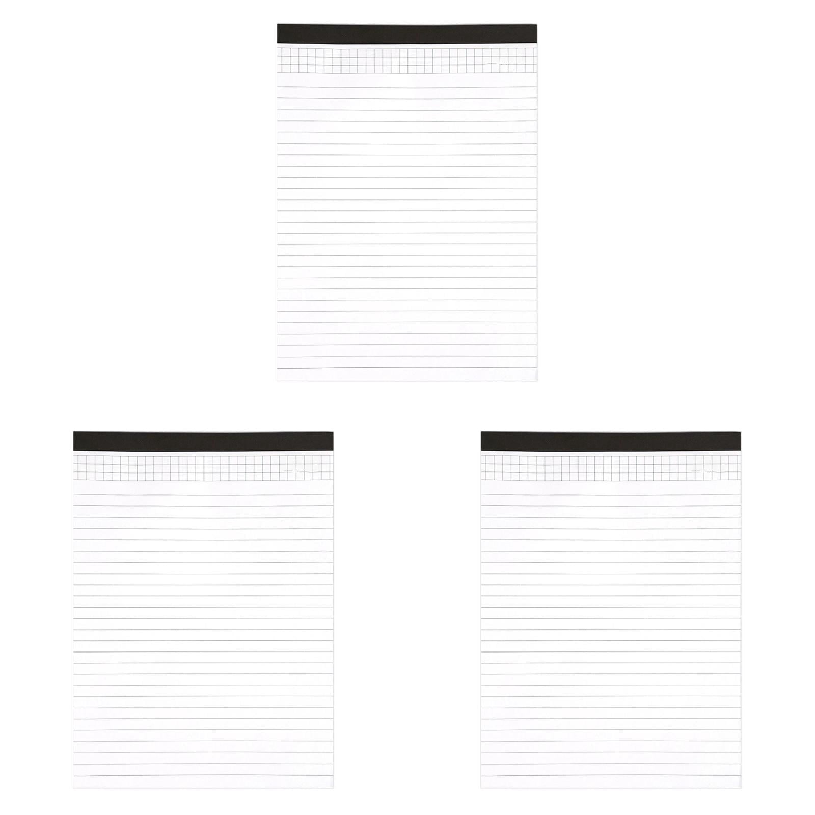 3 Pack A4 Lined Legal Pads, 8.18"×11.48" Perforated Memo Pads, 25 Sheets/Pad No-Bleed Writing Notepads for Office & Daily Use