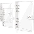 Image Notebook With Transparency 3 Pack A6 Clear PVC Binder Transparent Soft 6 Ring Binders Notebook ...