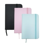 3 Pack A7 Small Notebook, Pocket Notebook Cute Mini Notepads Hardcover, Small Journal Notebook for Men Women Business Travel School Work (Black, Pink, Blue)
