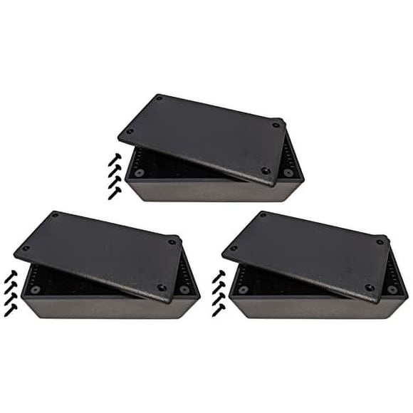 3 Pack ABS Plastic Electronic Project Box with PCB Mounting Slots - Each includes 4 Screws and Lid, 4.9" x 2.5" x 1.5"