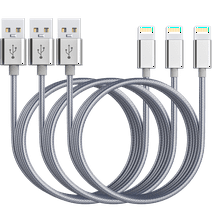 [3 Pack] ACE Phone Charger Cable [MFi Certified] Lightning Cable 3ft USB Fast Charging + Data Sync Lightning to USB Charging Cables Cords -Grey