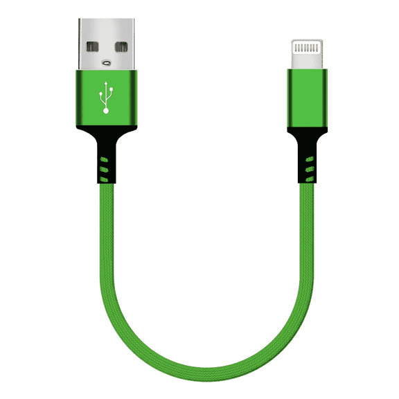 [3-Pack] ACE Portable Phone Charger Cable [MFi Certified] Lightning Cable 10inch Short USB Fast Charging + Data Sync Lightning to USB Charging Cables Cords - Green