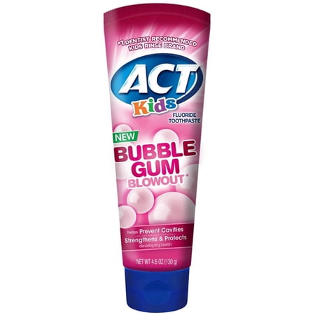 3 Pack - ACT Kids Fluoride Toothpaste, Bubblegum Blowout 4.6 oz
