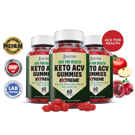 (3 Pack) ACV For Health Keto Extreme ACV Gummies 2000mg Dietary Supplement 180 Gummys