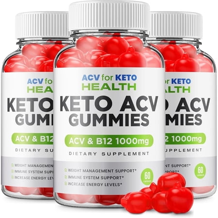 3 Pack ACV for Keto Health Gummies ACV for Health Keto Advanced Formula Plus Apple Cider Vinegar Keto Gummies Dietary Supplement B12 Beet Root Juice Men Women 180 Gummies