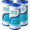 thumbnail image 1 of 3 Pack AQUACREST WHKF-GD25BB Whole House Water Filter, Replacement for 3M Aqua-Pure AP810, AP801, AP811, Whirlpool WHKF-GD25BB, WHKF-DWHBB, 5 Micron, 10" x 4.5", Well & Tap Water Filter, Pack of 3, 1 of 8
