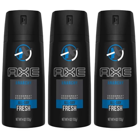 3 Pack AXE Bodyspray Anarchy for Him 4 oz