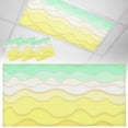 thumbnail image 1 of 3 Pack Abstract Yellow Fluorescent Light Covers for Ceiling Lights Green and White Ombre Ocean Wave Magnetic Ceiling Light Covers Overhead Light Filters for Office Classroom Home, 1 of 9