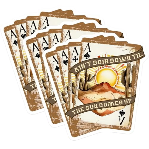 (3 Pack) Ace Playing Card Decals - Desert Sun - Laptop Stickers - 3 Inches On Longest Side - Easy Peel & Apply - Made in USA - 3MCS4974